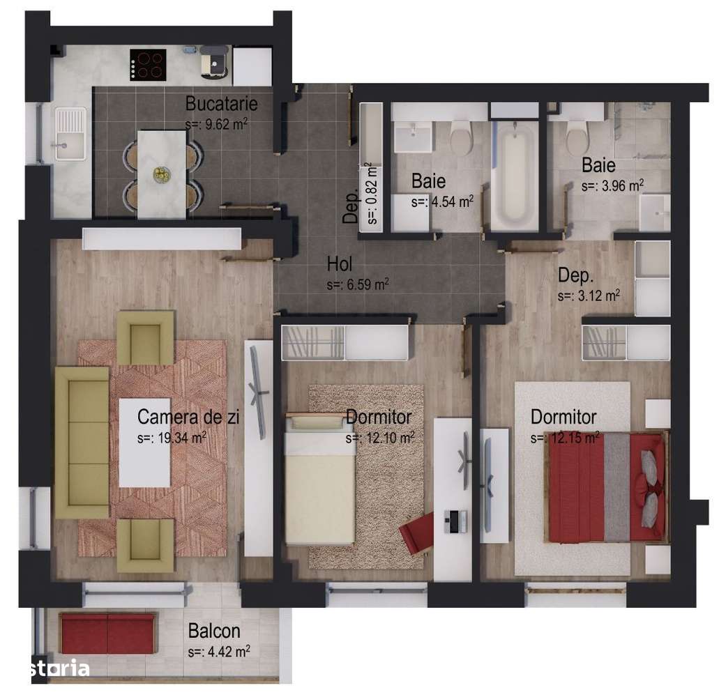 Apartament cu 3 camere Victory by Casa Nobel - clădire cu 3 etaje - Imagine principală: 2/7