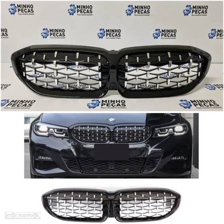 Grelha Frontal BMW Série 3 (G20/G21) Look M Diamond Silver - 1