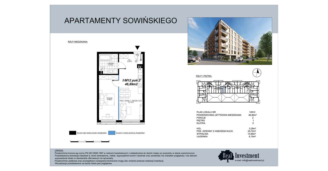 Apartamenty Sowińskiego | mieszkanie 2-pok. | 1M12 - Pełny obrazek: 2/5