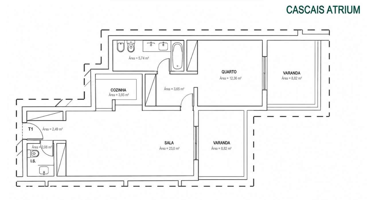 Apartamento T1 à venda no emblemático condomínio Cascais Atrium-24