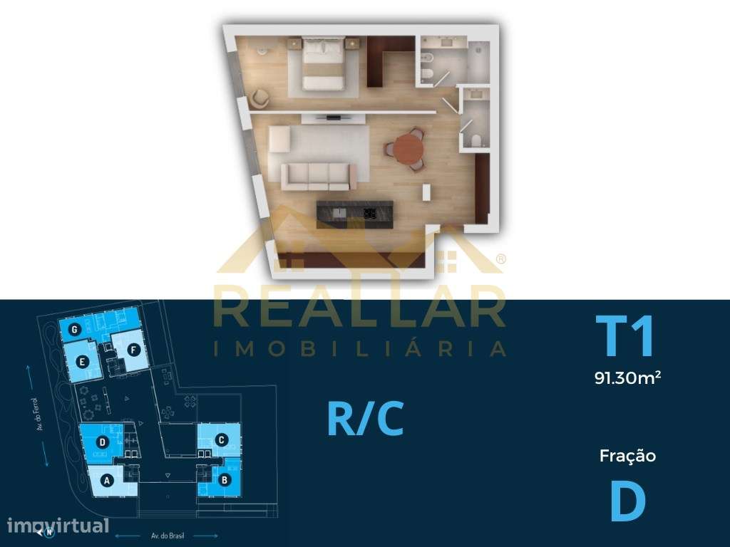 Luxuoso T1 Vista Mar em Vila do Conde. - Grande imagem: 2/17