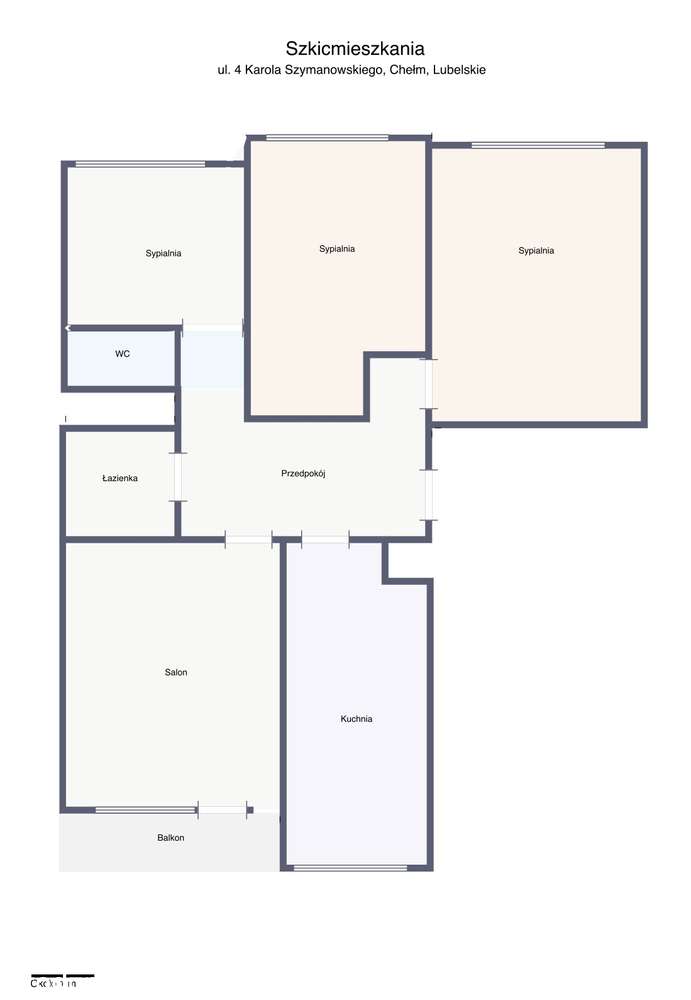 Duże 4 pokojowe mieszkanie na 2 piętrze w Chełmie.-16