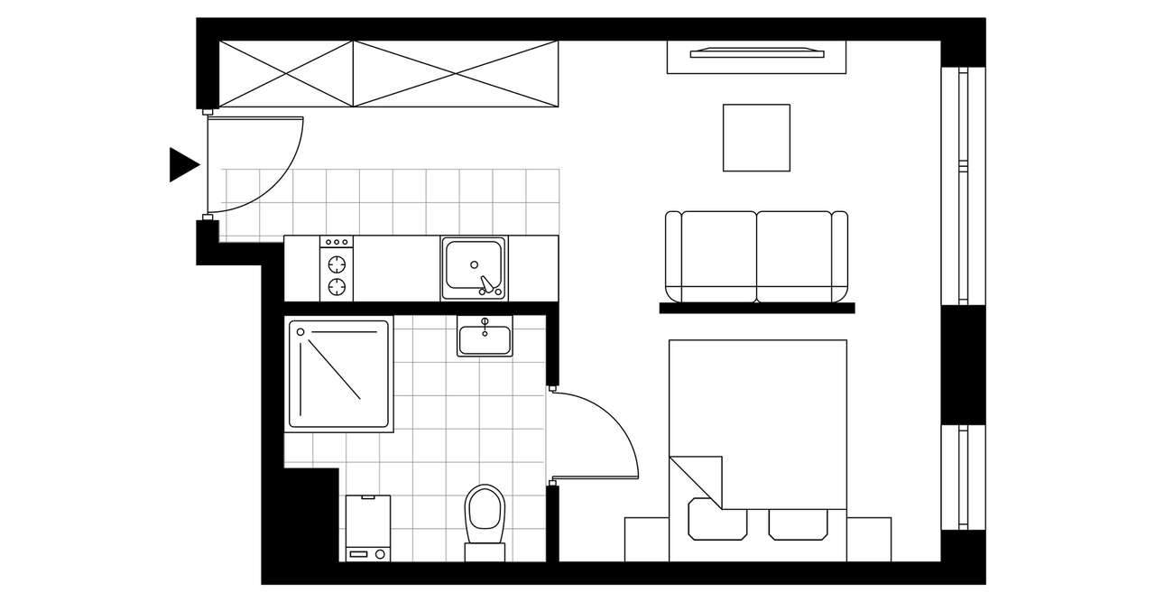 1-pokojowy apartament inwestycyjny 25m2 - Pełny obrazek: 3/8