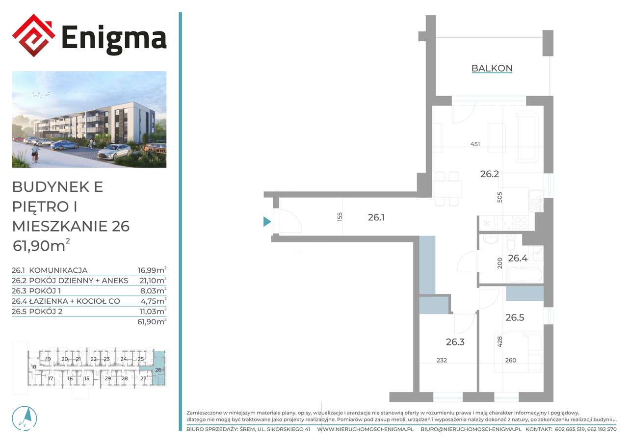 PSARSKIE - ul. Hebanowa 5/26 - 61,90 m2 - I PIĘTRO-5