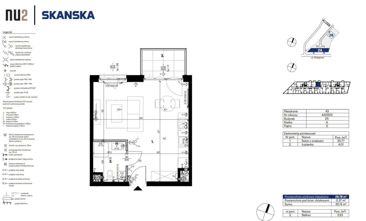 Nowe 2 pokoje 30 m2 ul. Kolejowa Harmonogram 15/85-8