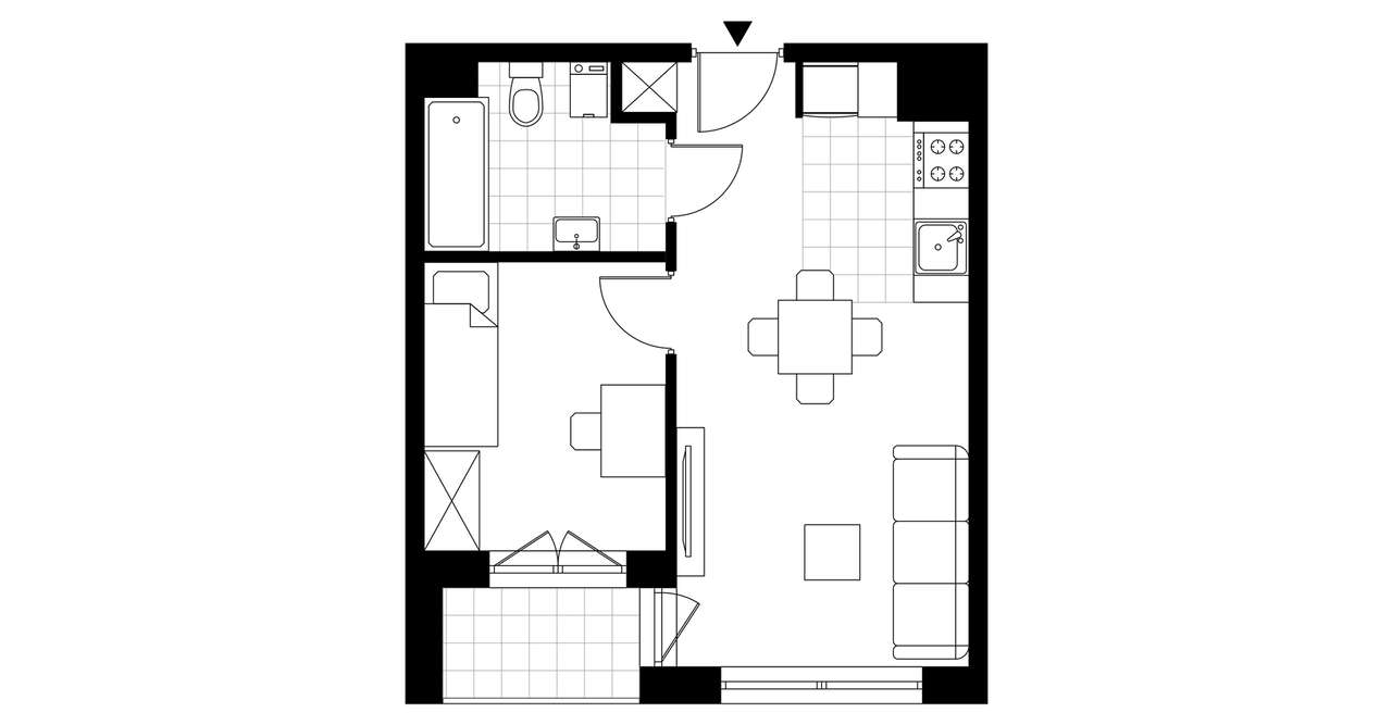 2-pokojowe mieszkanie 33m2 + loggia Bez Prowizji - Pełny obrazek: 3/8