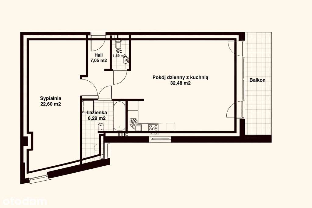 Mieszkanie 70m2 | Garaż, balkon, ul.Kwiatkowskiego-9