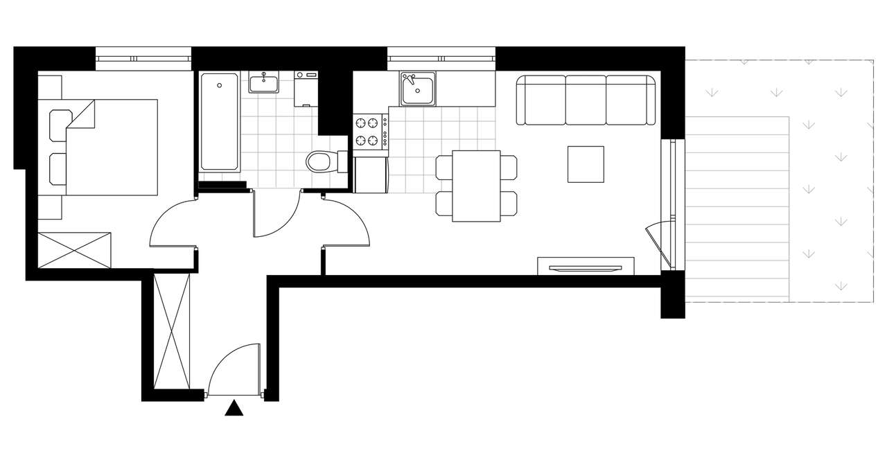 2-pokojowe mieszkanie 37m2 + ogródek Bez Prowizji - Pełny obrazek: 3/8