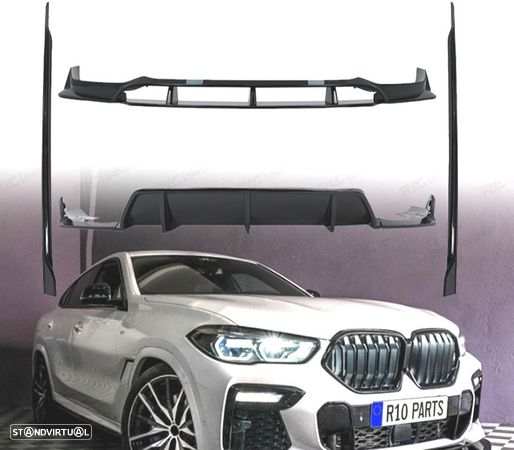 KIT CARROÇARIA PARA BMW X6 G06 19- LOOK BLACK KNIGHT PRETO BRILHANTE - 1