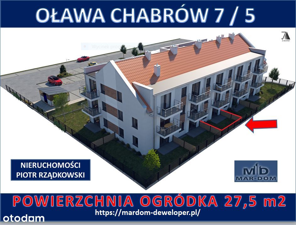 Oława mieszkanie z ogródkiem-parter-38,06m2CHABRÓW