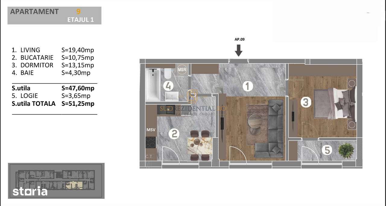 Apartament cu 2 camere, compartimentare excelenta - zona Metalurgiei - Imagine principală: 5/20