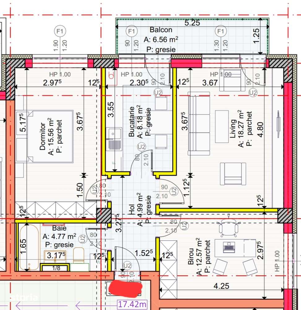 Dezvoltator APARTAMENTE 3 camere decomandate-10