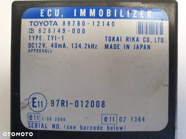 Toyota Corolla E12 MODUŁ IMMOBILIZERA 89780-12140 - 3
