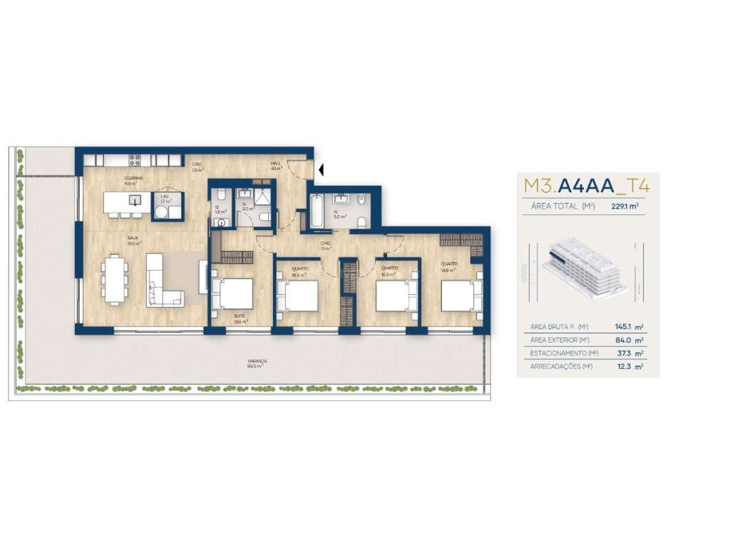 Apartamento T4 com 2 lugares de parqueamento e arrecadação.-49