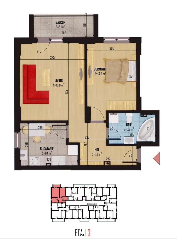 Direct Dezvoltator-Ap.2 camere-57 mp-Comision zero - Imagine principală: 5/6