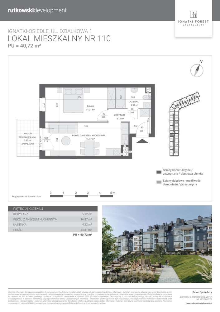 2-pokojowe mieszkanie 40m2 Bez Prowizji - Pełny obrazek: 2/9