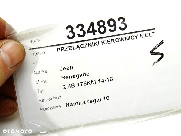 PRZEŁĄCZNIKI KIEROWNICY MULTIFUNKCJA JEEP RENEGADE SUV (BU, B1, BV) 2014 - 2022 2.4 129 kW [175 - 7