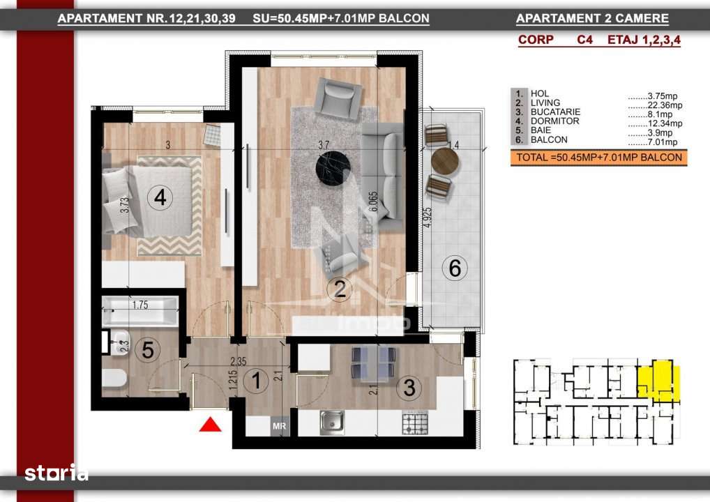 Metrou Berceni apartament 2 camere decomandat.-1