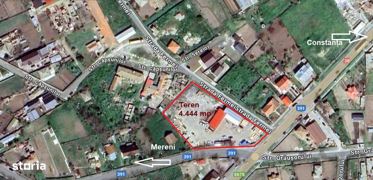 Teren intravilan 4444 mp - Topraisar – Intersectia DE675  cu DJ391-0