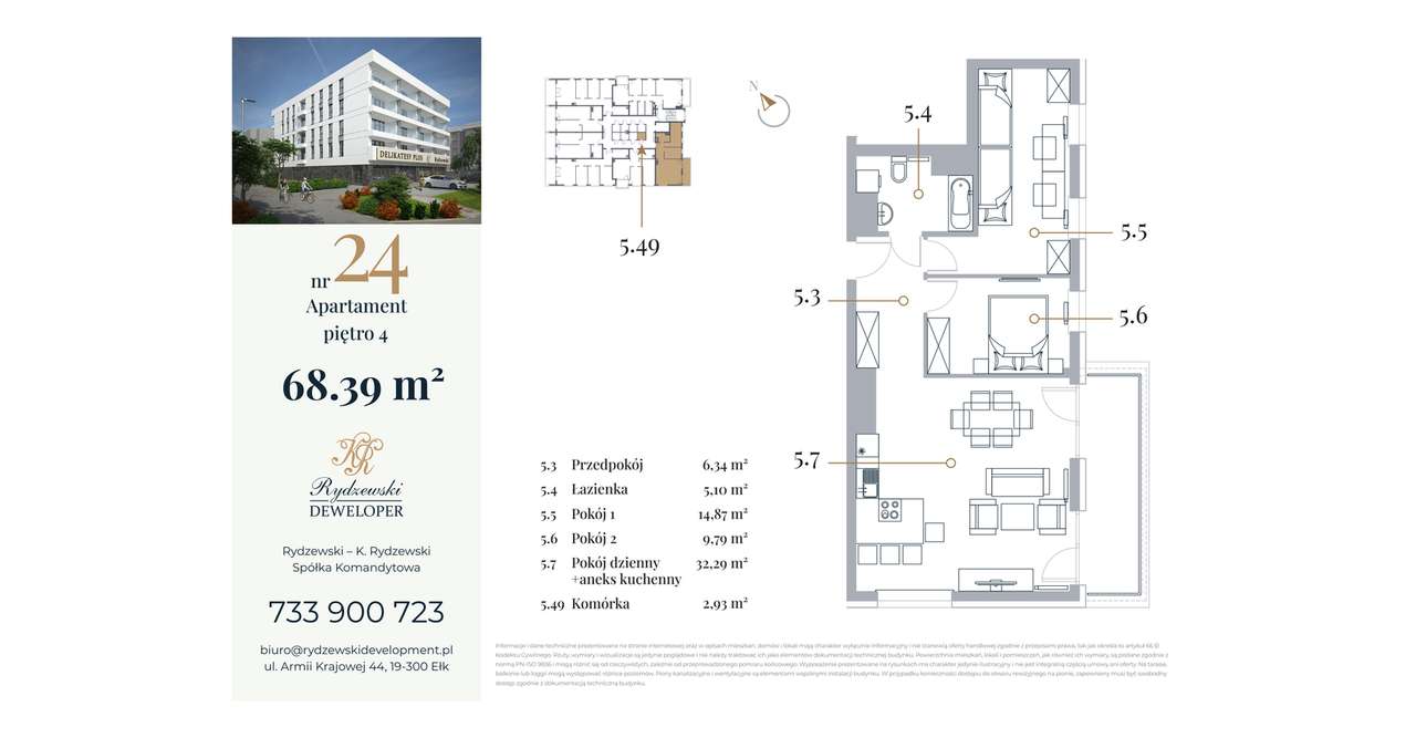 3-pokojowe mieszkanie 68m2 Bez Prowizji - Pełny obrazek: 2/6