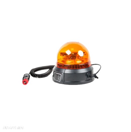 Girofar auto Automax 12V/ 24V, orange cu bec LED, fixare magnetica, cu acumulator, cu telecomanda - 1