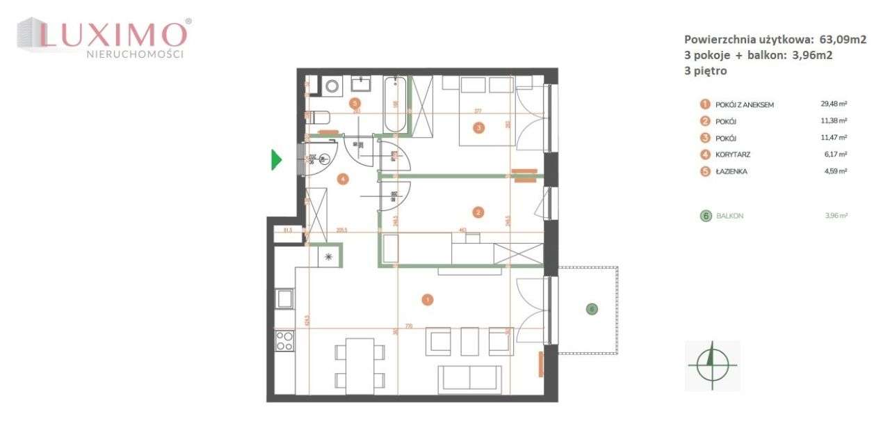 3 pokoje nowe komfortowe balkon garaż Zabłocie-2