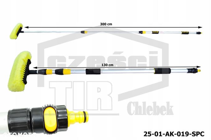 SZCZOTKA DO MYCIA SAMOCHODÓW NACZEP TIRÓW TELSKOPOWA MAX DŁUGOŚĆ 300CM - 1