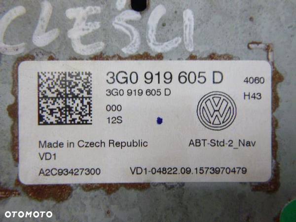 VW PASSAT B8 GOLF VII TOURAN EKRAN LCD RADIO NAVIGACJA NA CZĘŚCI 3G0919605D - 3