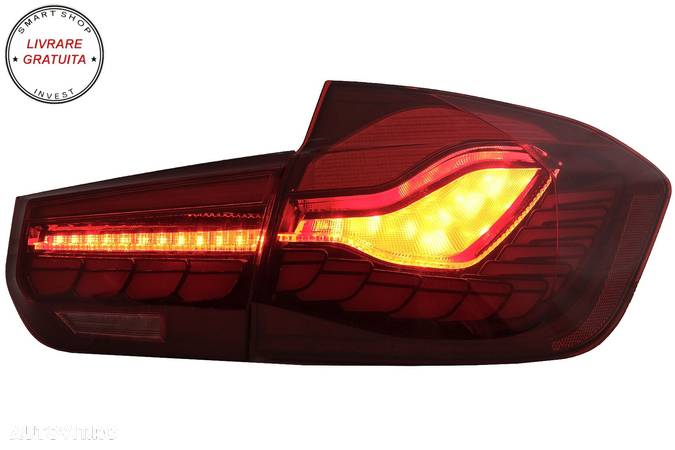 Stopuri OLED BMW Seria 3 F30 (2011-2019) F35 F80 Rosu Clar M4 Design cu Semnal Din- livrare gratuita - 17