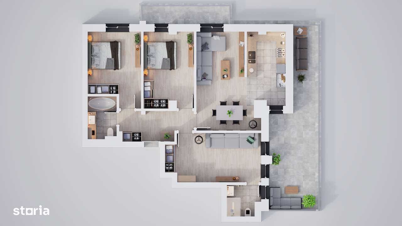 Apartament 4 camere cu  terasa si balcon, spatii verzi si loc de joaca - Imagine principală: 2/19