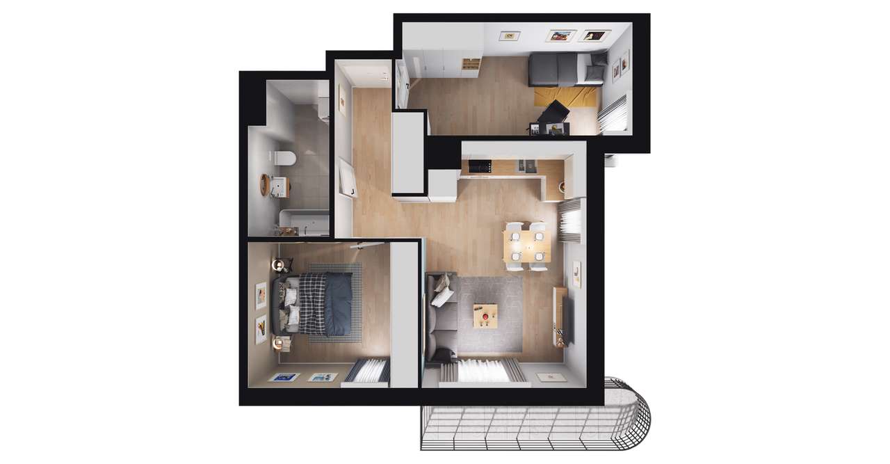 3-pokojowe mieszkanie 54m2 + balkon Bez Prowizji - Pełny obrazek: 2/6