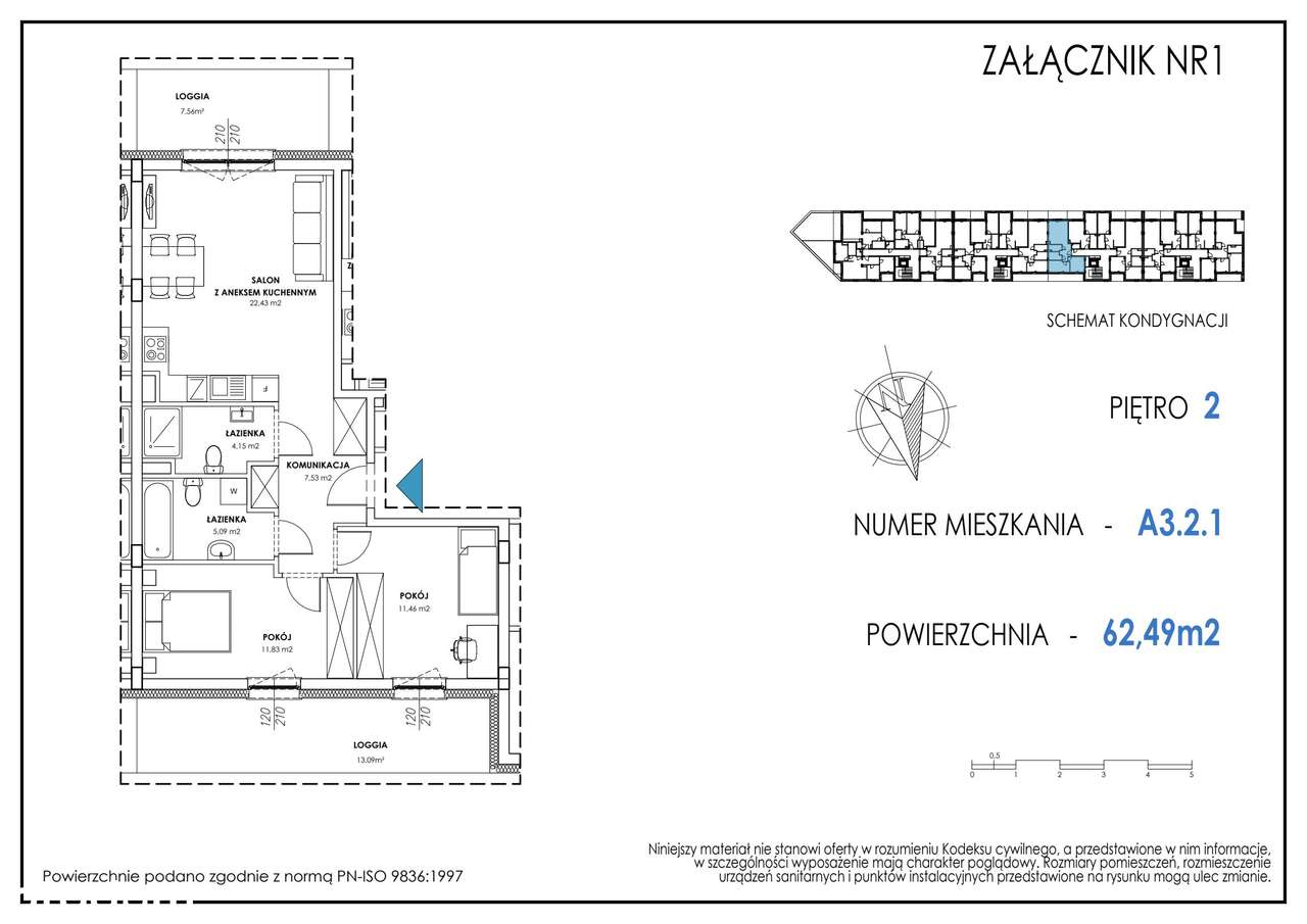 Nowe Miasto | apartament 3-pok. | A3.2.1 - Pełny obrazek: 2/9