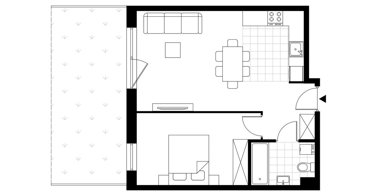 2-pokojowe mieszkanie 46m2 + ogródek Bez Prowizji - Pełny obrazek: 3/6