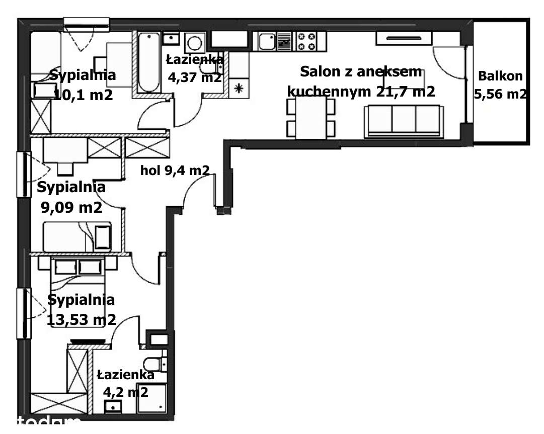 Mokotów, 4 pokoje wśród zieleni z szybkim dojazdem do centrum.-4