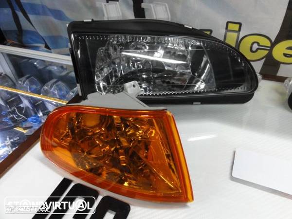 Farois frontais Honda civic 92-95 4 portas EG8, EG9, EH8, EH9 euro look  Fundo + piscas frontais - 14