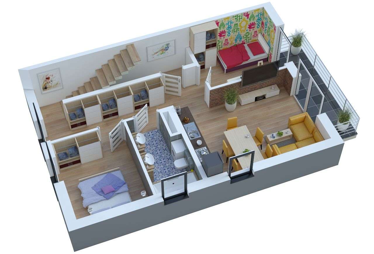 Tarnów Brzozówka piętro + poddasze 78 m2 ogródek - Pełny obrazek: 4/7