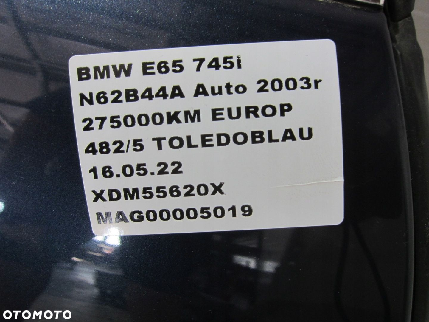 BMW E65 745i DRZWI PRAWE TYLNE TYŁ TOLEDO BLAU 482 - 8