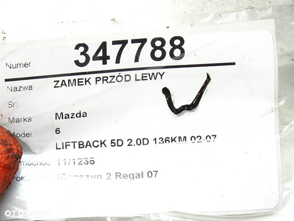 ZAMEK PRZÓD LEWY MAZDA 6 Station Wagon (GY) 2002 - 2008 2.0 DI (GY19) 100 kW [136 KM] olej - 4