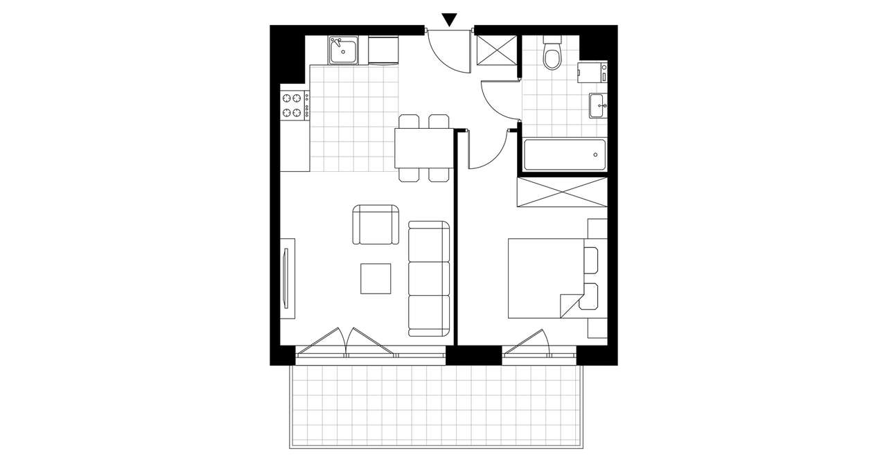 2-pokojowe mieszkanie 38m2 + balkon Bezpośrednio - Pełny obrazek: 3/8
