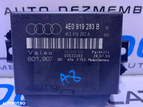 Unitate Modul Calculator Parktronic Senzor Senzori Parcare Audi A8 D3 2002 - 2010 Cod 4E0919283B 4E0910283A - 2