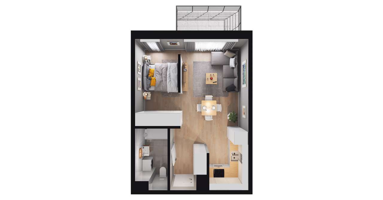 Mysłowice, Kwiatowa  | mieszkanie 1-pok. | A 3.05 - Pełny obrazek: 3/9