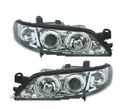 FARÓIS FRONTAIS ANGEL EYES PARA OPEL VECTRA B 95-98 FUNDO CROMADO - 1