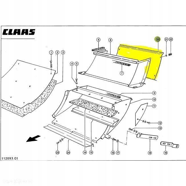 BLACHA TYLNA DO TRAWY CLAAS JAGUAR 800 - 1