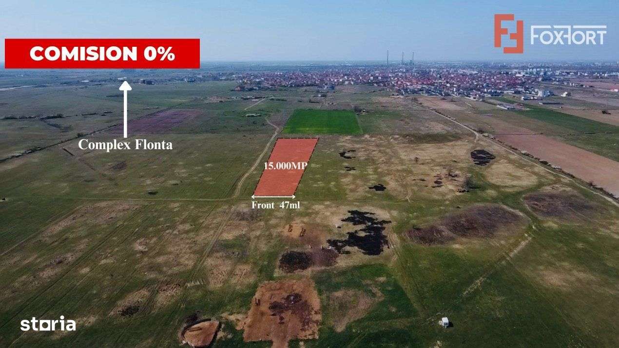 COMISION 0% Teren Extravilan Giroc, 15.000 mp, Front Stradal 47ml - Imagine principală: 2/4