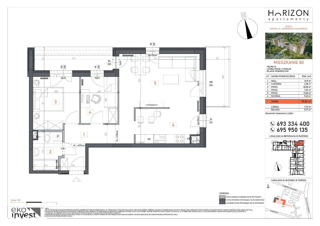 Horizon II etap M80 - 3 pokoje + 2 bakony - Pełny obrazek: 5/10