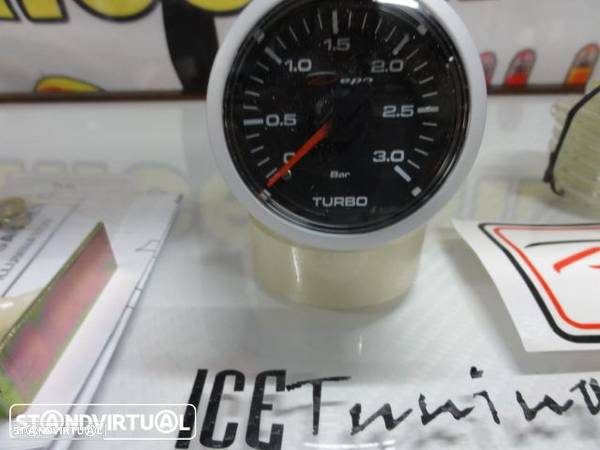 Manômetro da Pressão do Turbo 3 bar Fundo Preto c/iluminaçao led branco Depo Racing Japan 52mm de diametro c/2 anos de garantia - 10