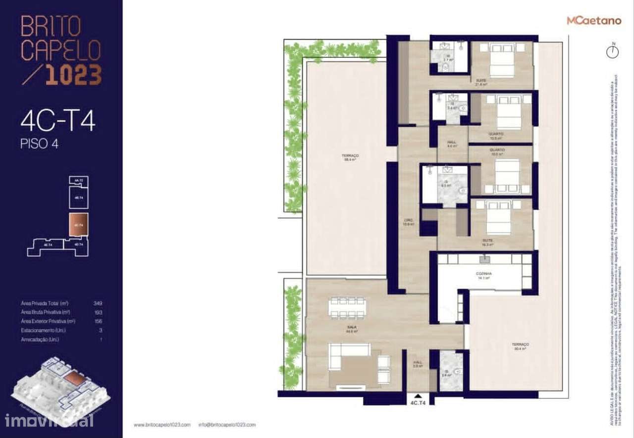 Penthouse T4 com Terraços Privativos | Condomínio Brito Capelo 1023, M-49