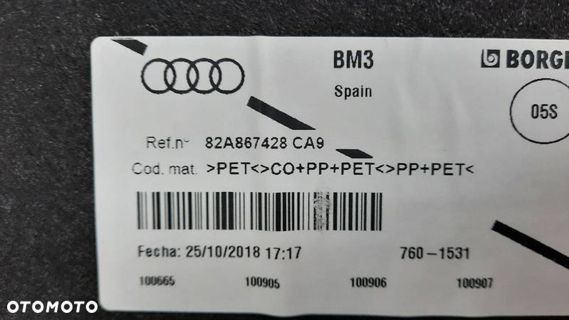 AUDI A1 2019 ELEMENTY BAGAZNIKA 82A - 17