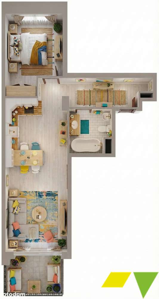 GOTOWE 2 pokoje 44,8 m2 Mokotów | Tramwaj i autobus | 0% prowizji - Pełny obrazek: 5/5