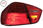 Stopuri LED Light Bar LCI Design BMW E90 Seria 3 Limuzina (2005-2008) Rosu Clar- livrare gratuita - 8